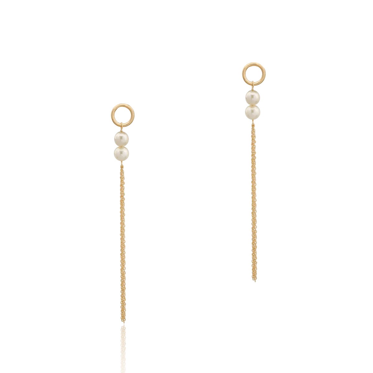 Cercei din aur galben de 14K cu perle