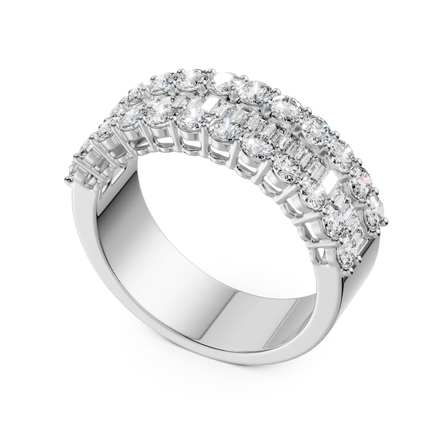 White gold ring with 2ct microsetting diamonds