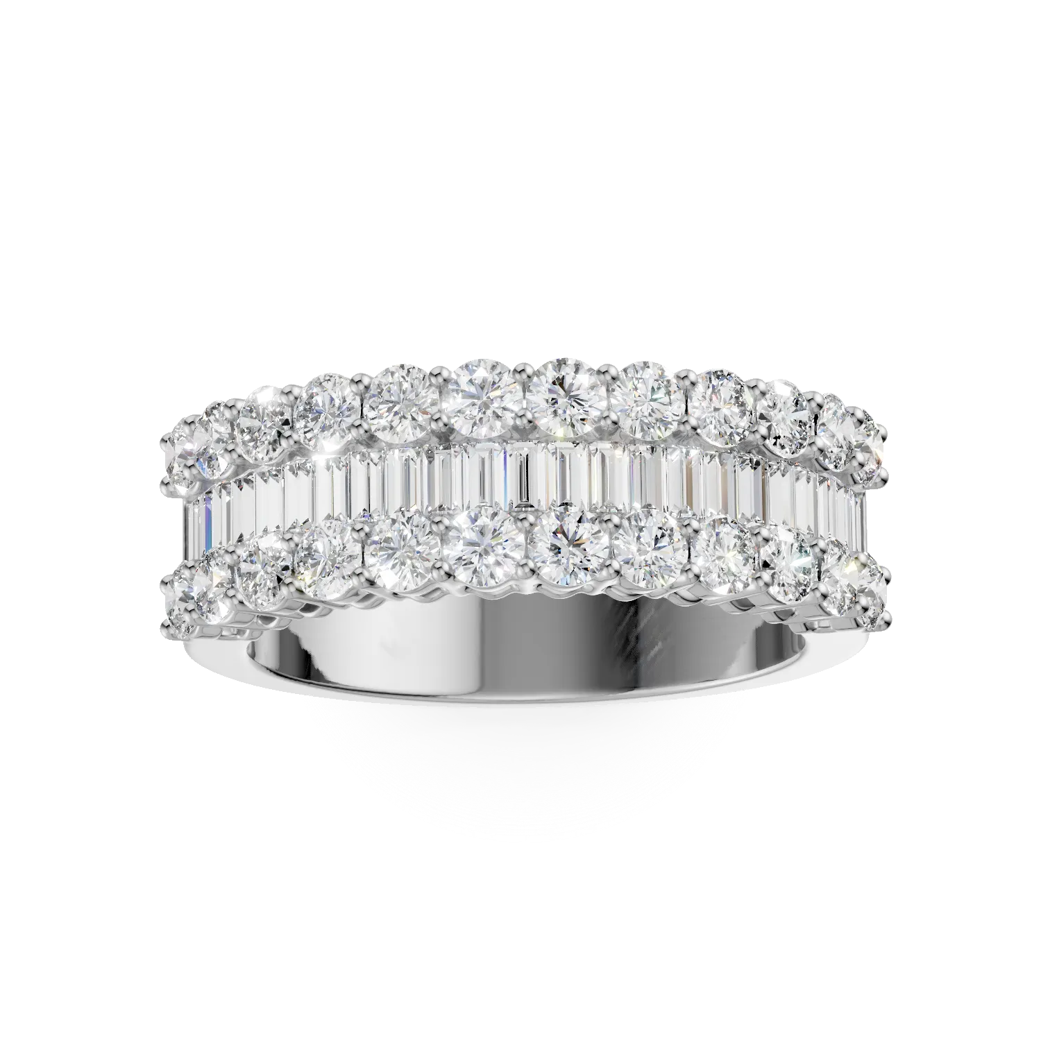 White gold ring with 2ct microsetting diamonds