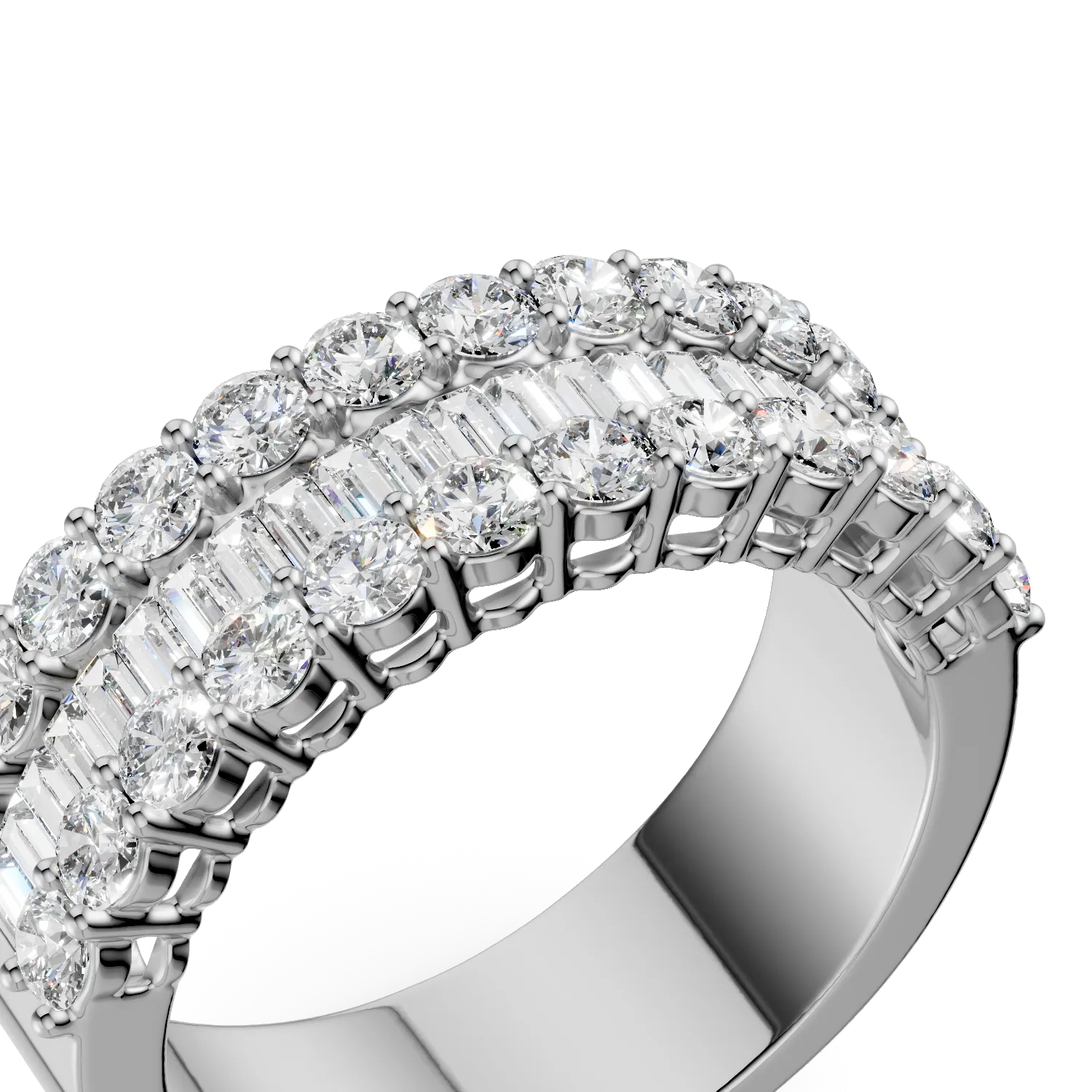 White gold ring with 2ct microsetting diamonds