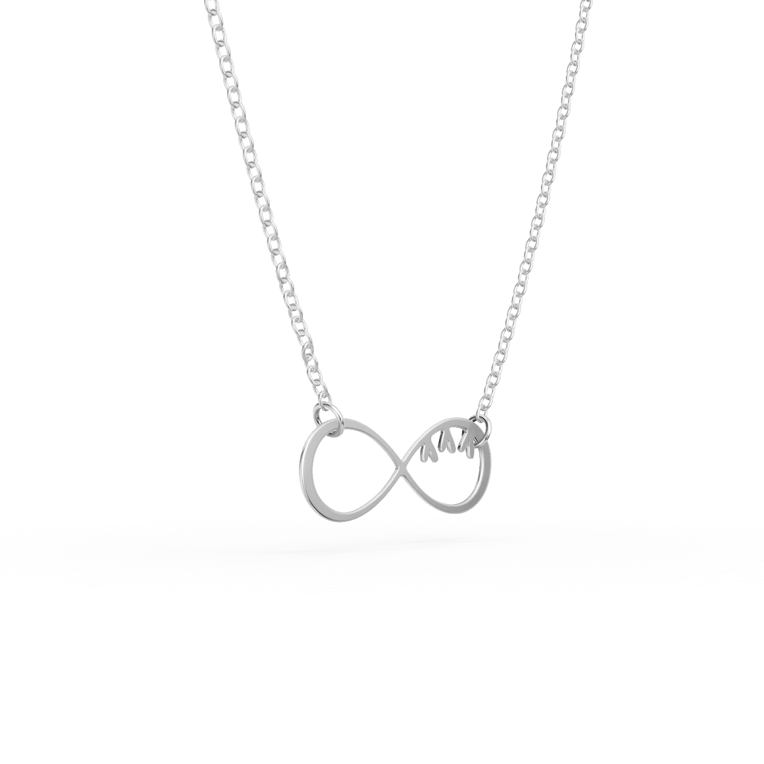 White gold necklace with infinity charm