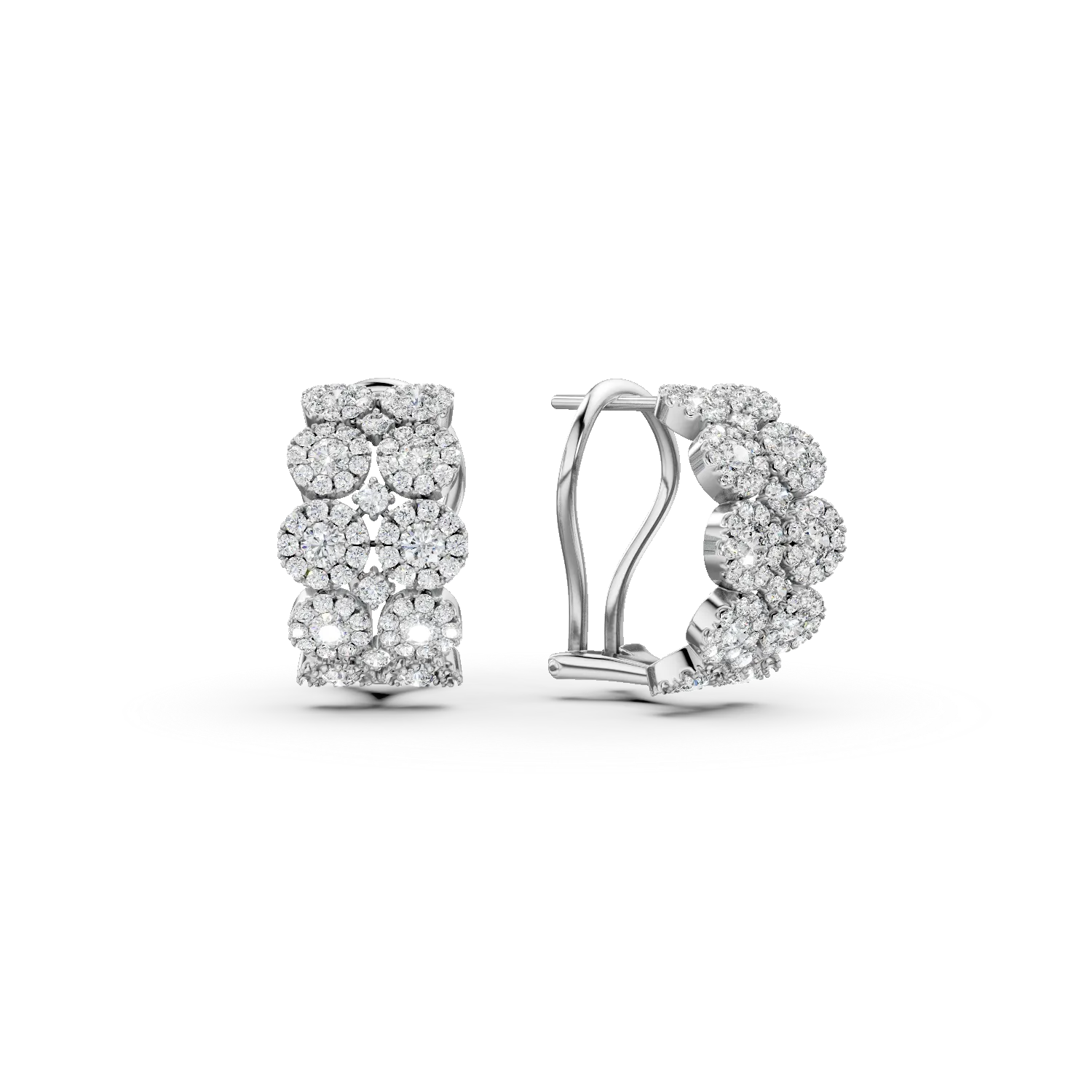 Teilor Cercei din aur alb cu diamante microsetting de 1.8ct