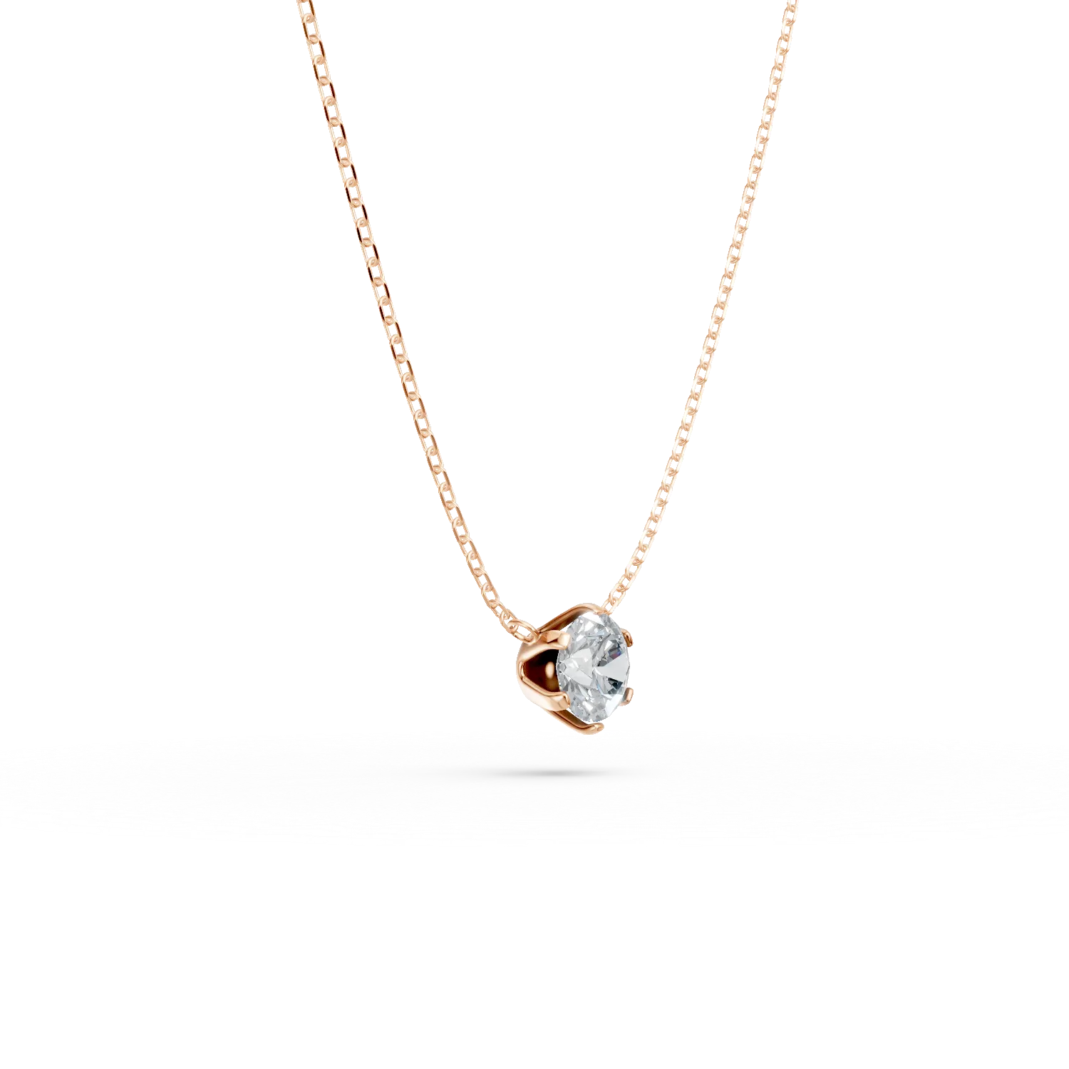 Rose gold chain with a 0.15ct diamond pendant