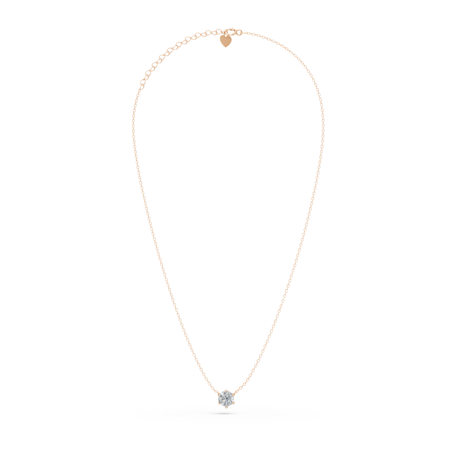 Rózsarany lánc 0.15ct gyémánt medállal