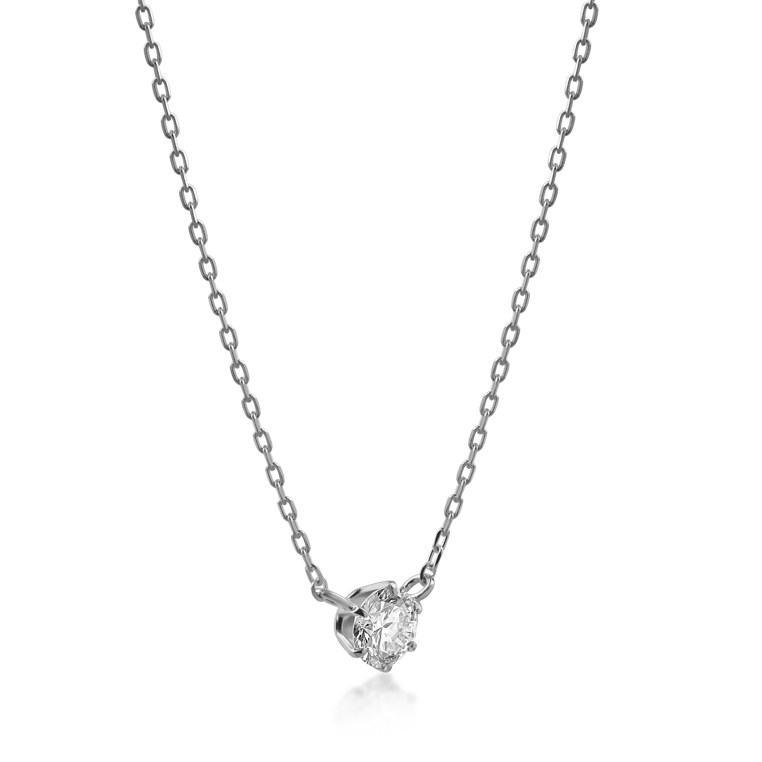 White gold minimalist pendant necklace with 0.1ct diamond