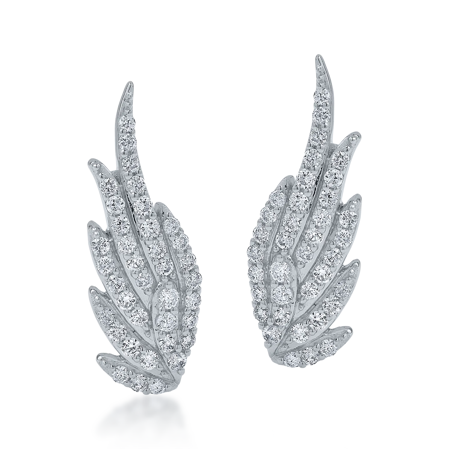 White gold wing earrings with 0.3ct diamonds