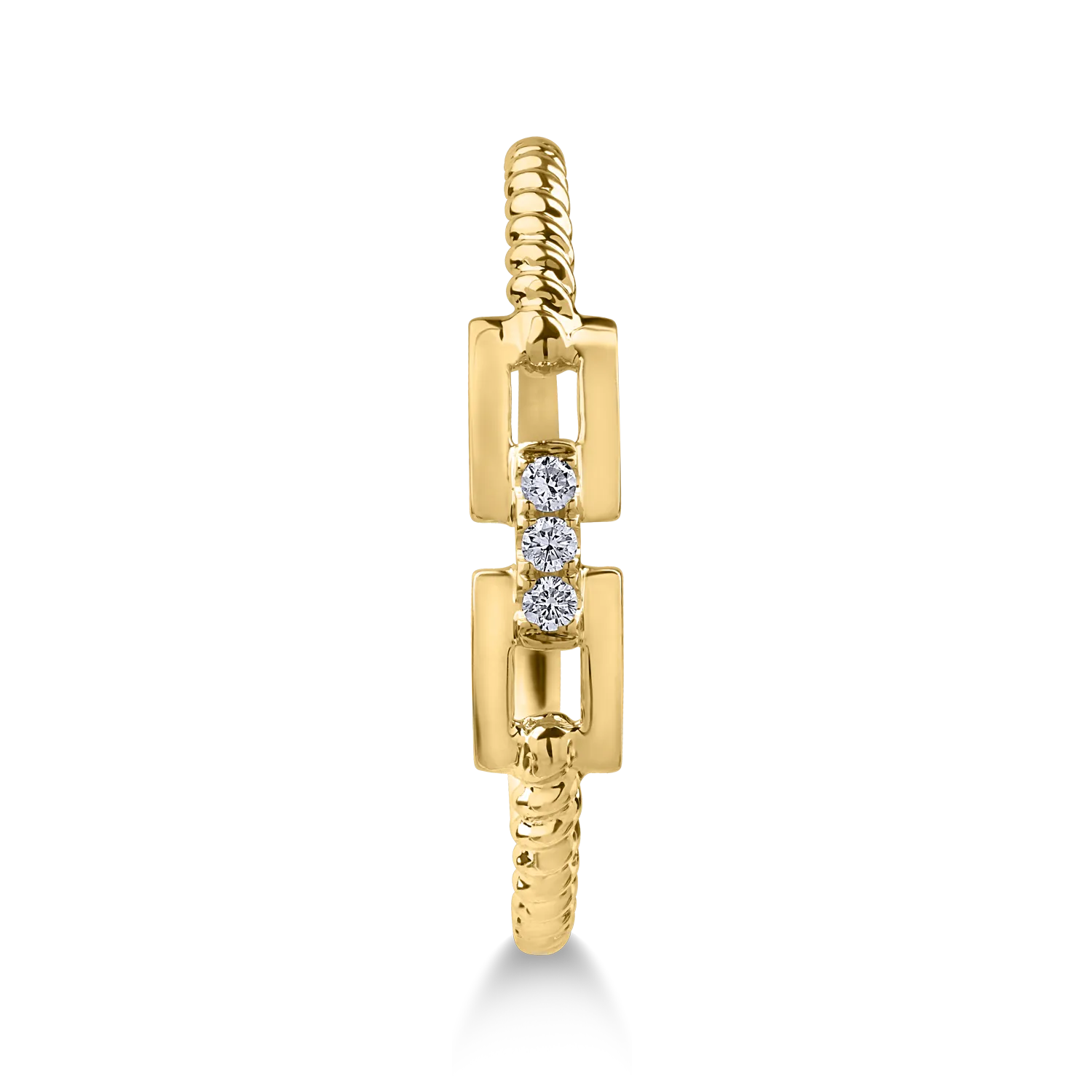 Yellow gold minimalist ring with 0.02ct diamonds