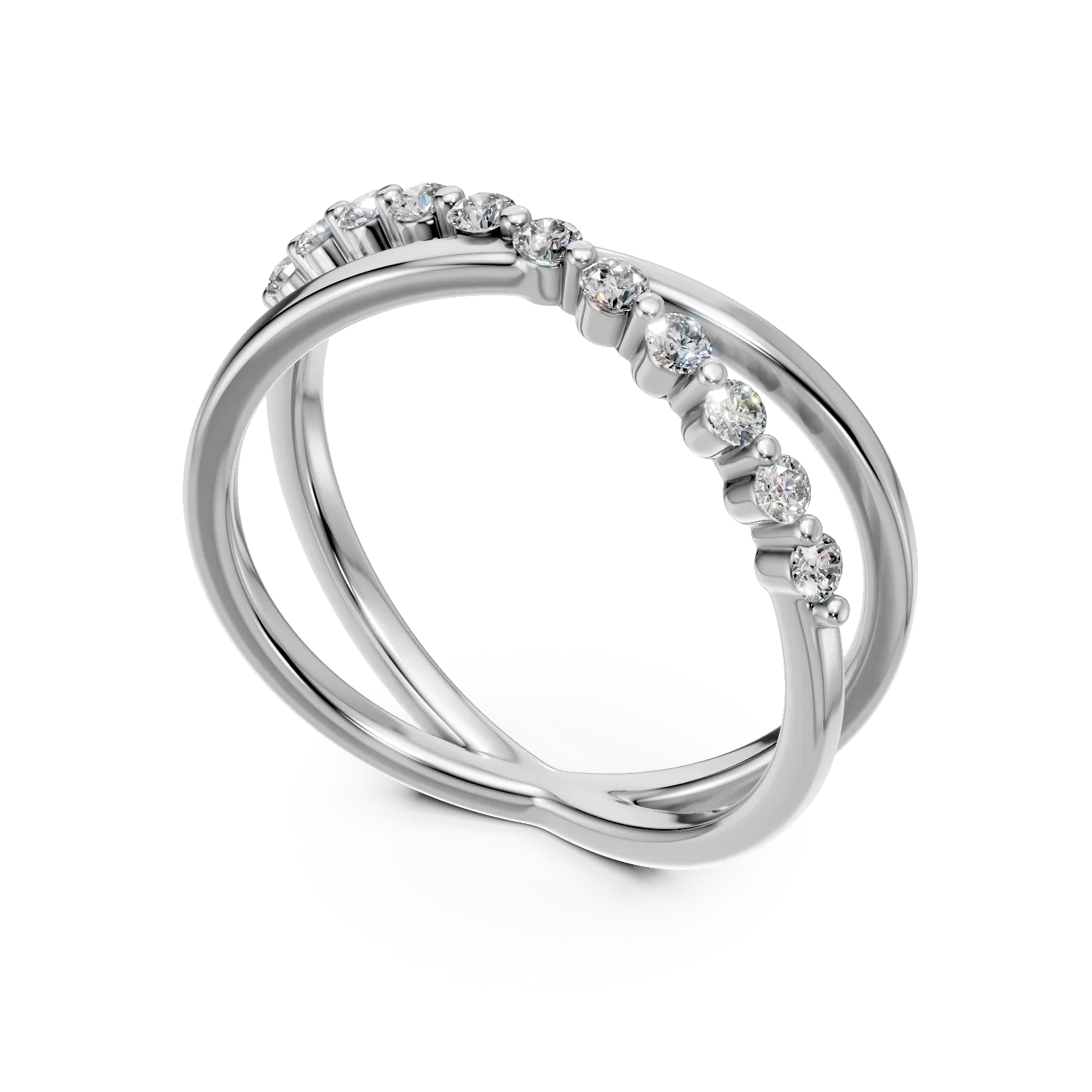 Pierścionek półwieczności z białego złota z diamentami o masie 0.166ct