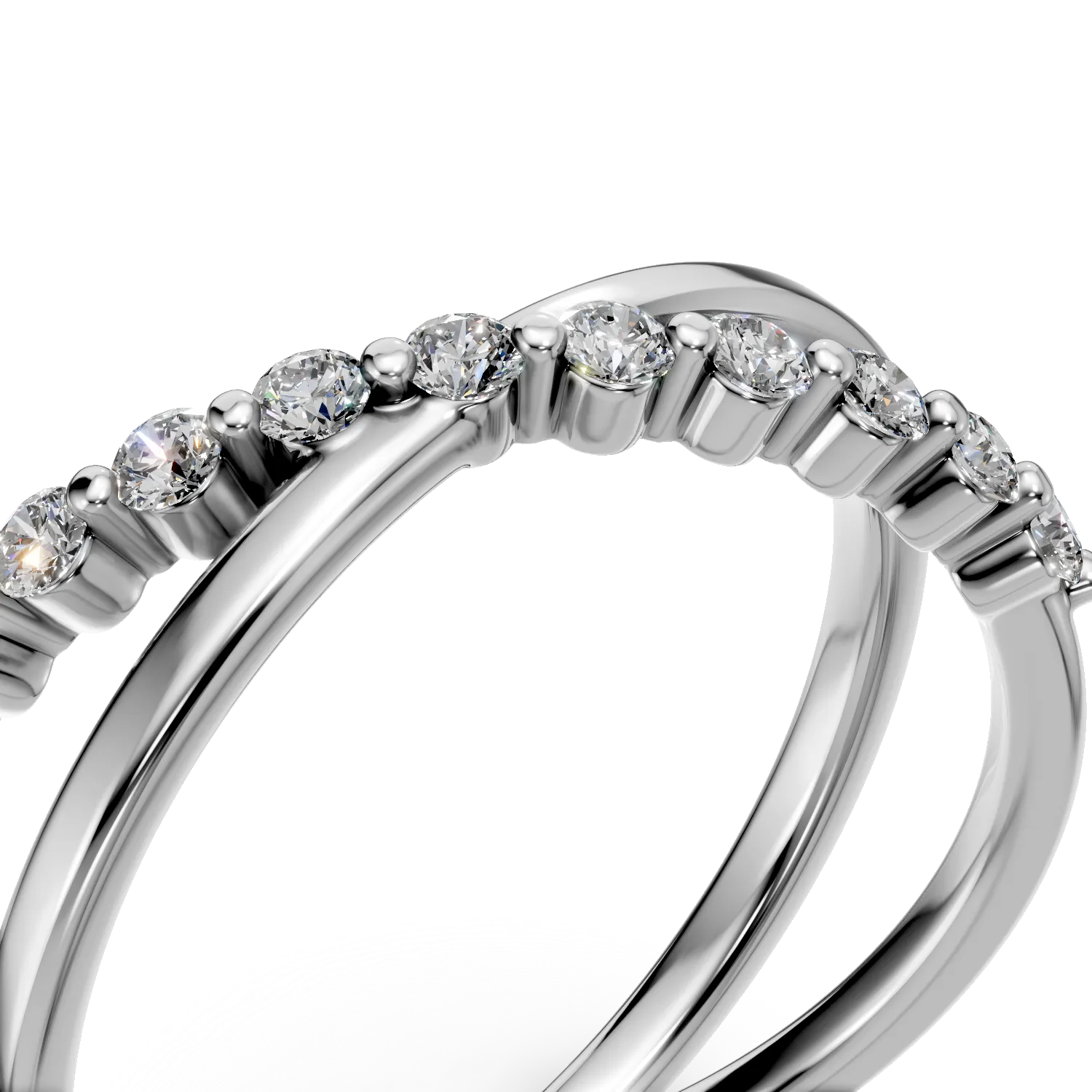 Pierścionek półwieczności z białego złota z diamentami o masie 0.166ct