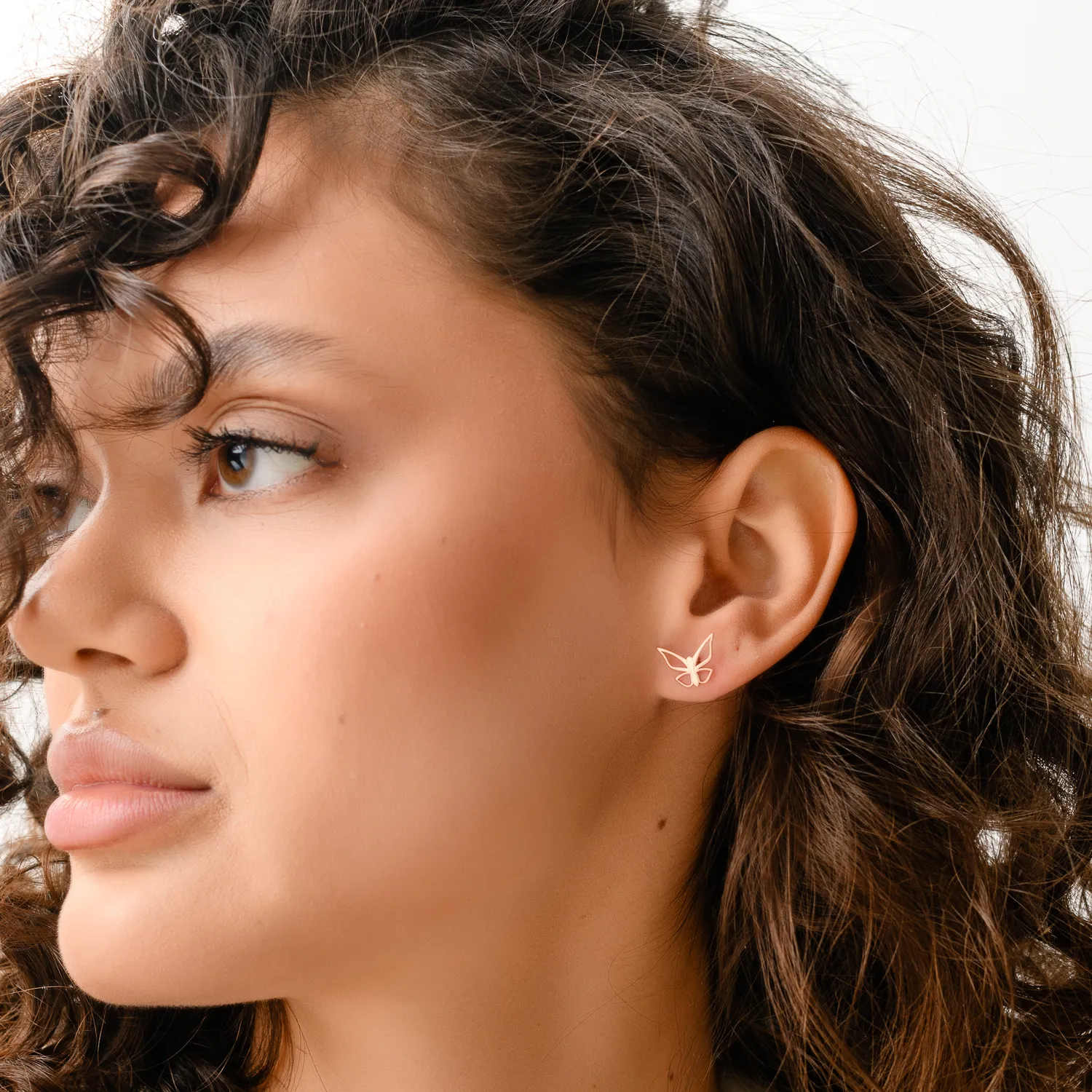 Rose gold butterfly earrings