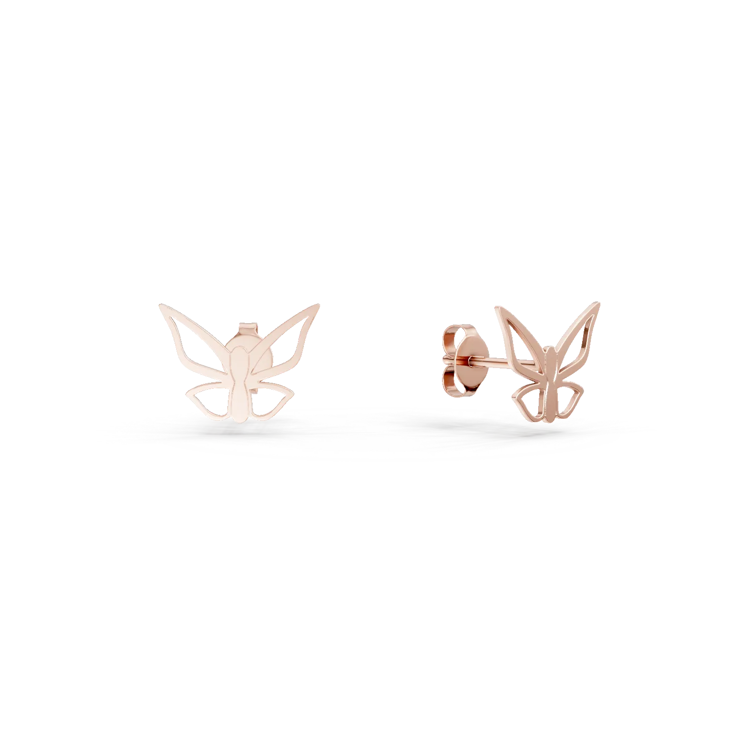 Rózsarany pillangós fülbevaló