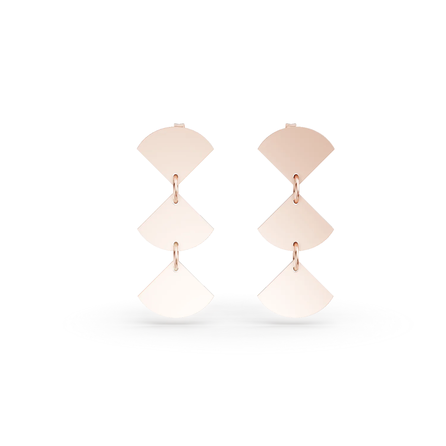 Rose gold geometric earrings-180985