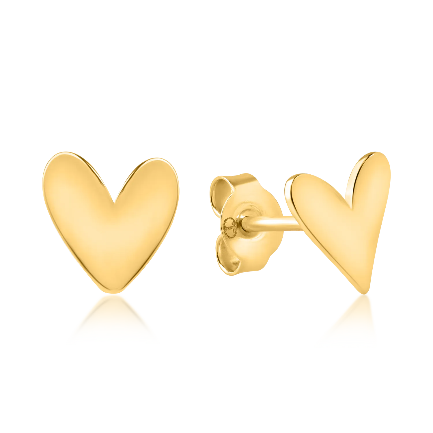 Yellow gold heart earrings