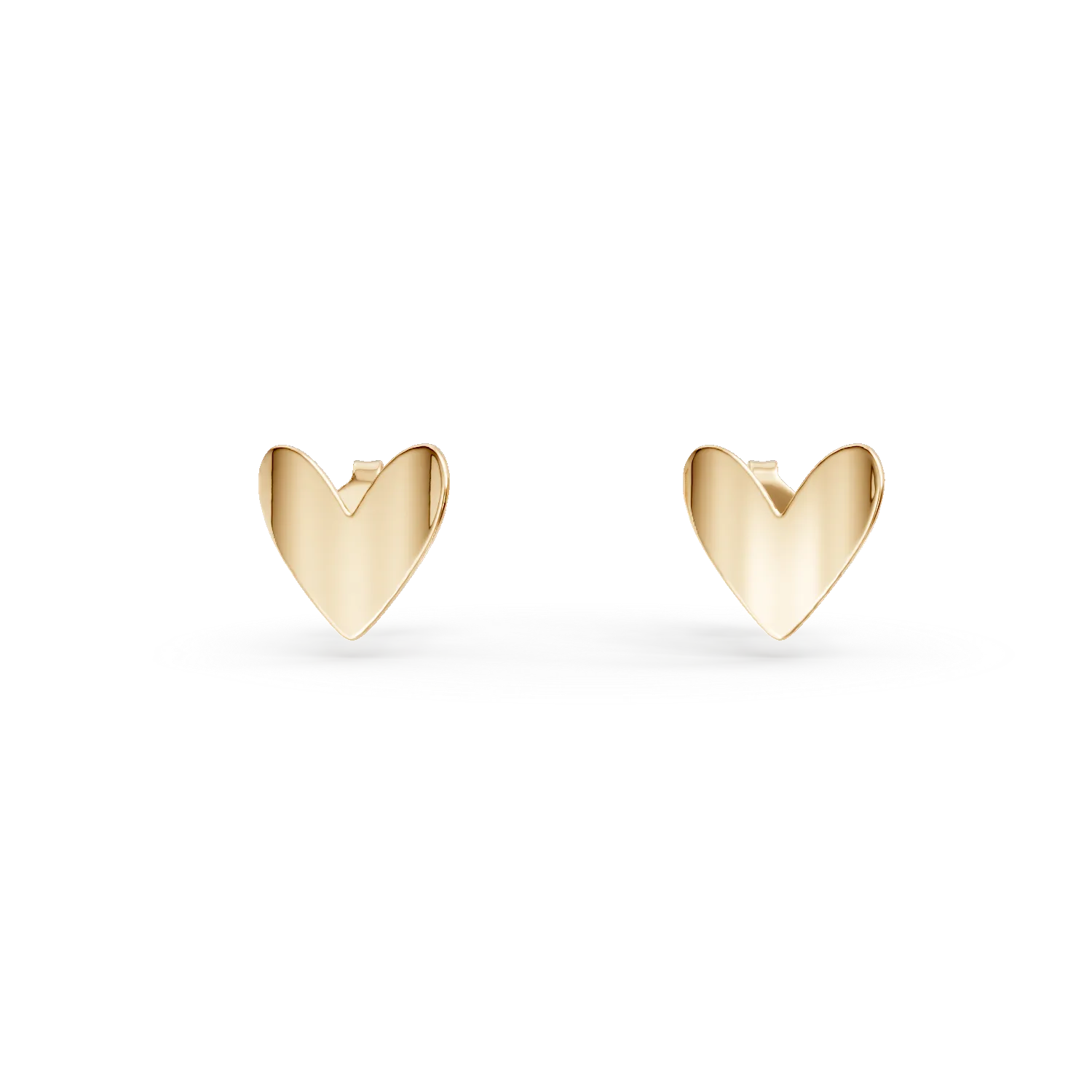 Yellow gold heart earrings-180986