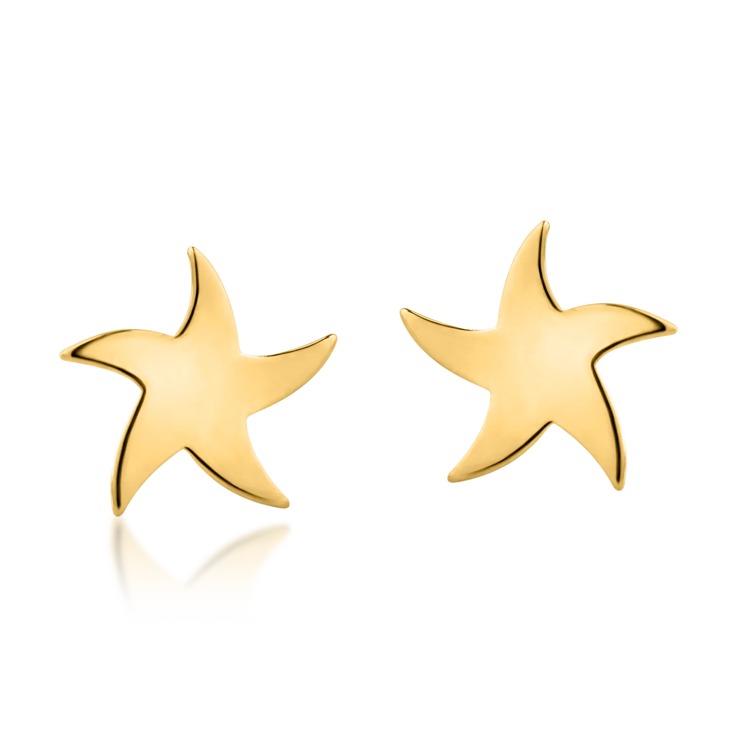 Yellow gold star earrings