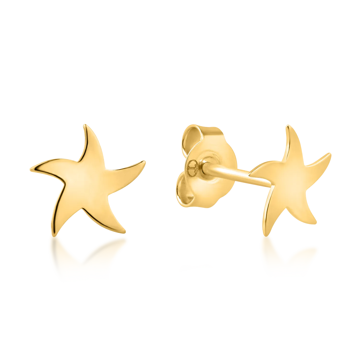 Yellow gold star earrings