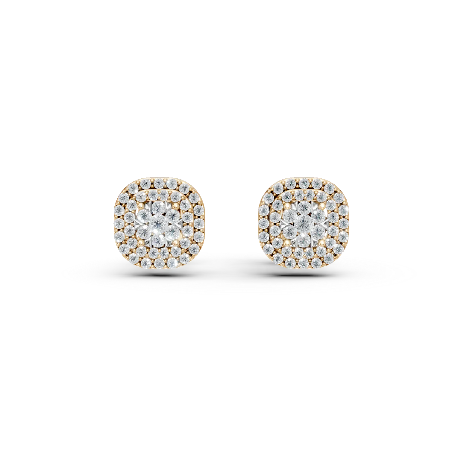 Yellow gold geometric earrings with 0.5ct diamonds-180991