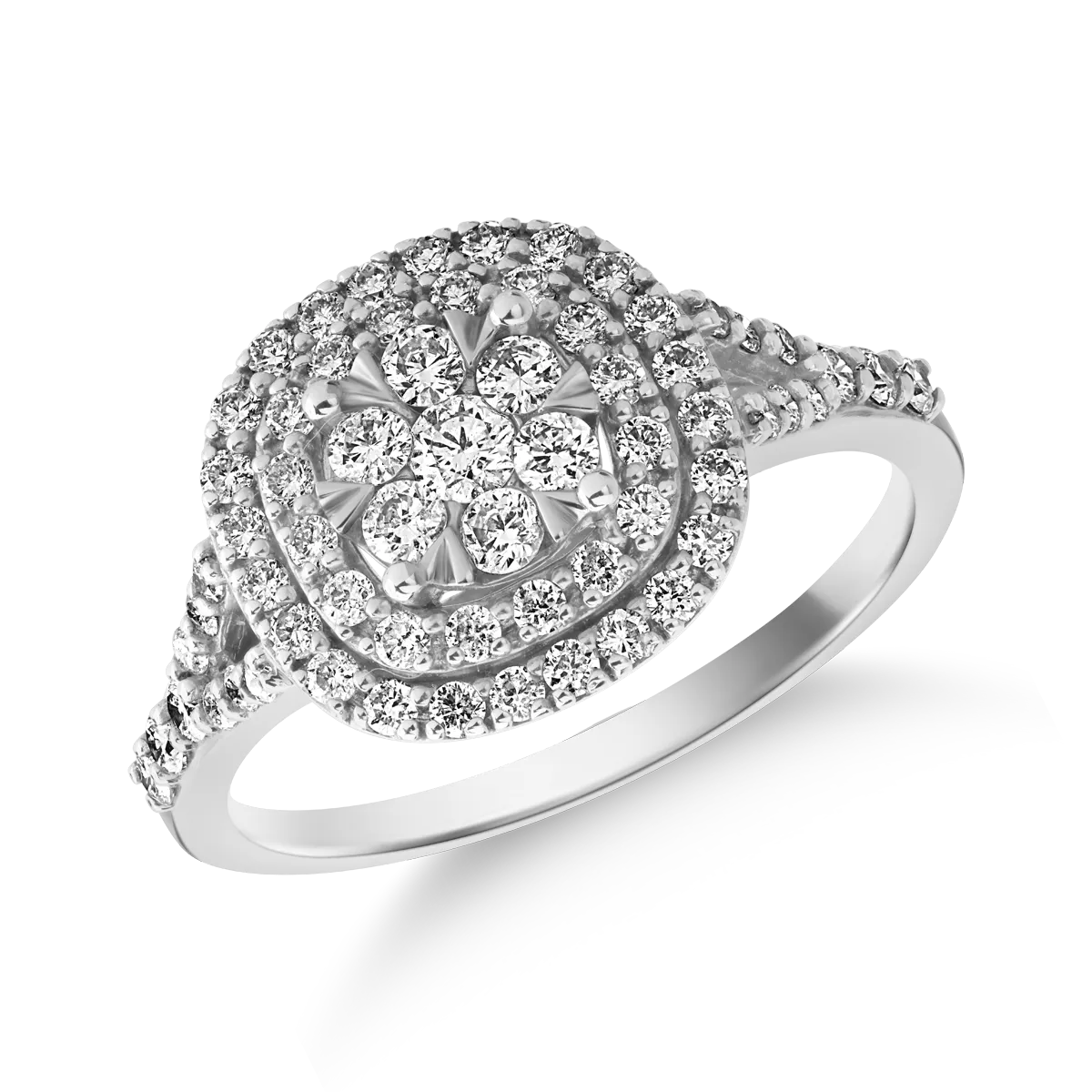 White gold ring with 0.7ct microsetting diamonds