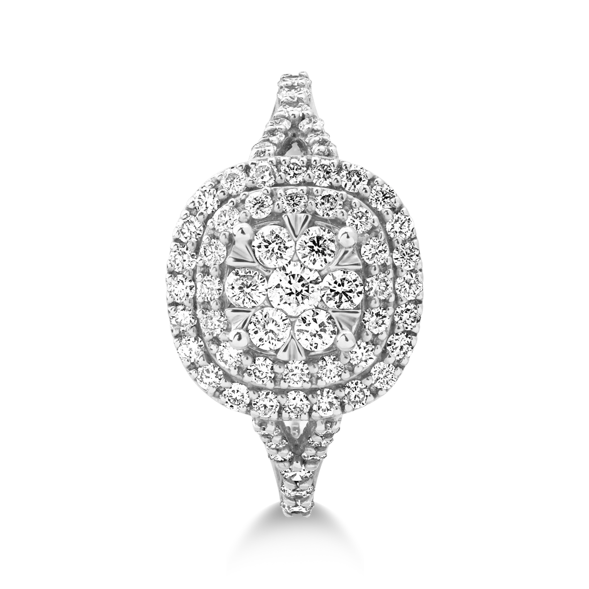 Inel din aur alb cu diamante microsetting de 0.7ct - Imagine 3