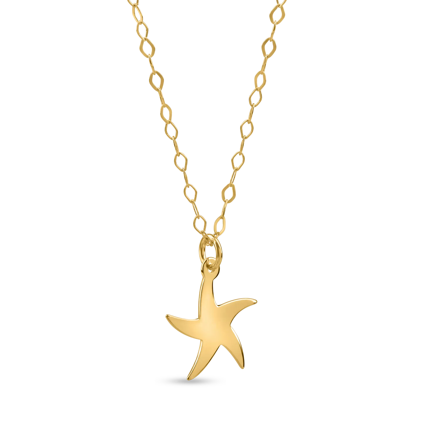 Yellow gold star pendant chain