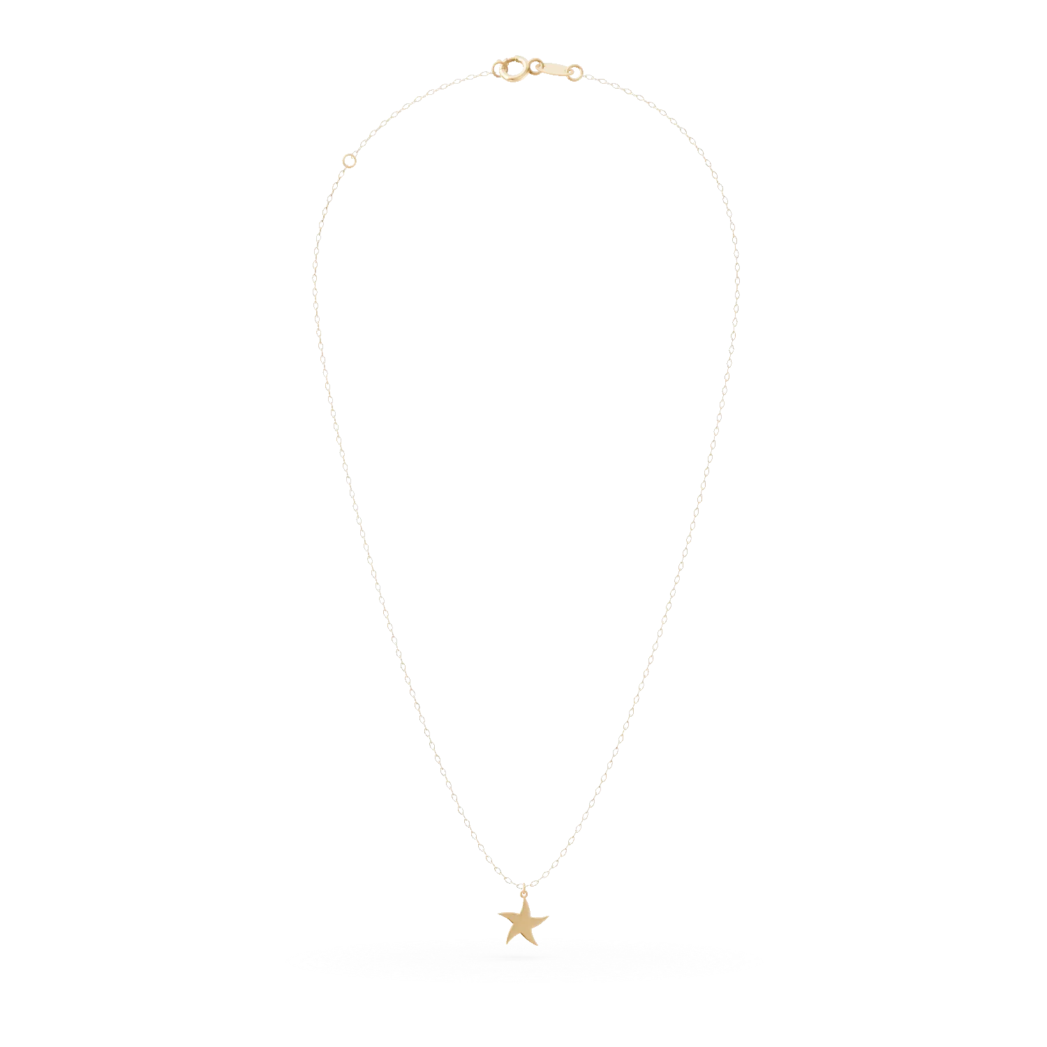 Yellow gold star pendant chain