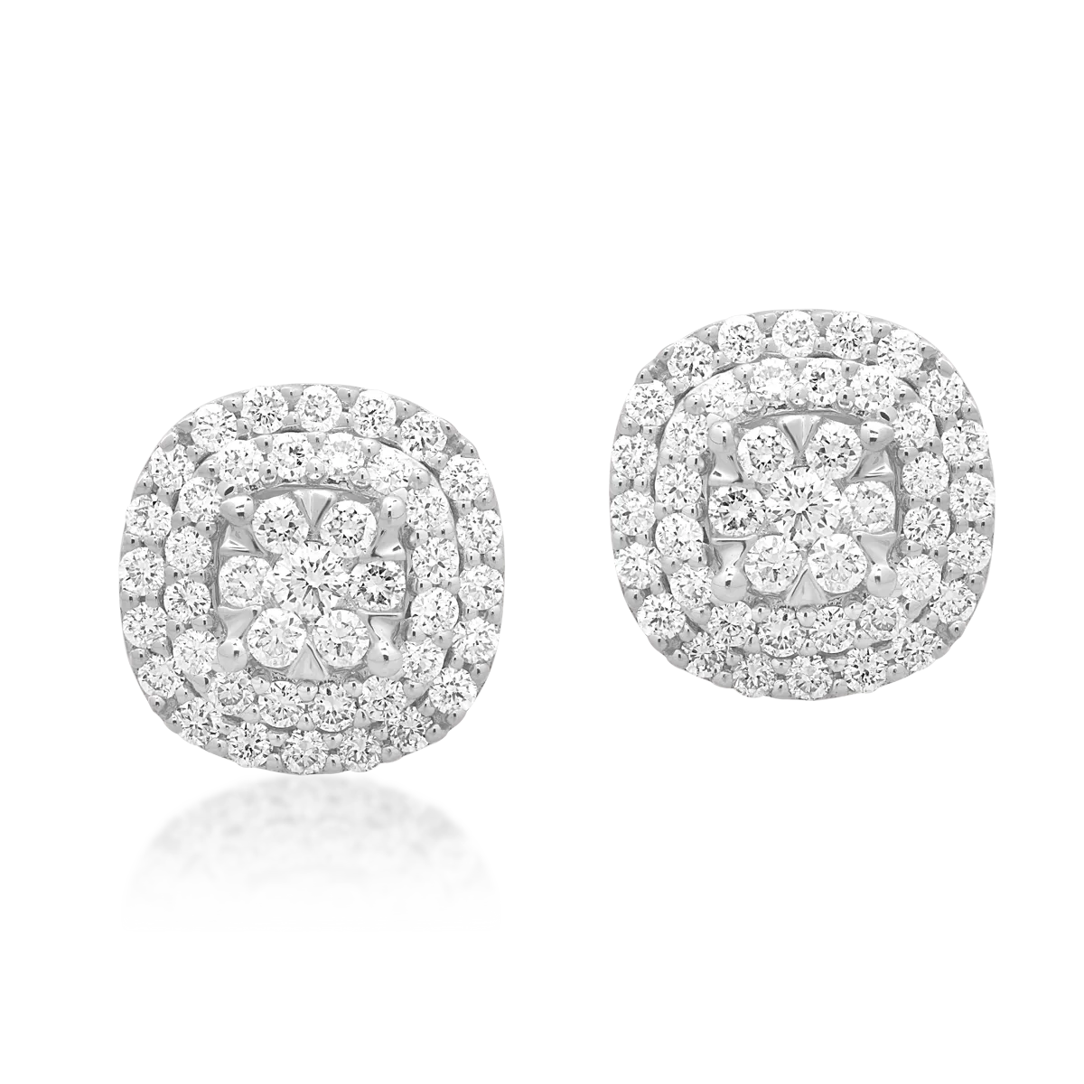 Cercei geometrici din aur alb cu diamante de 0.5ct-181020