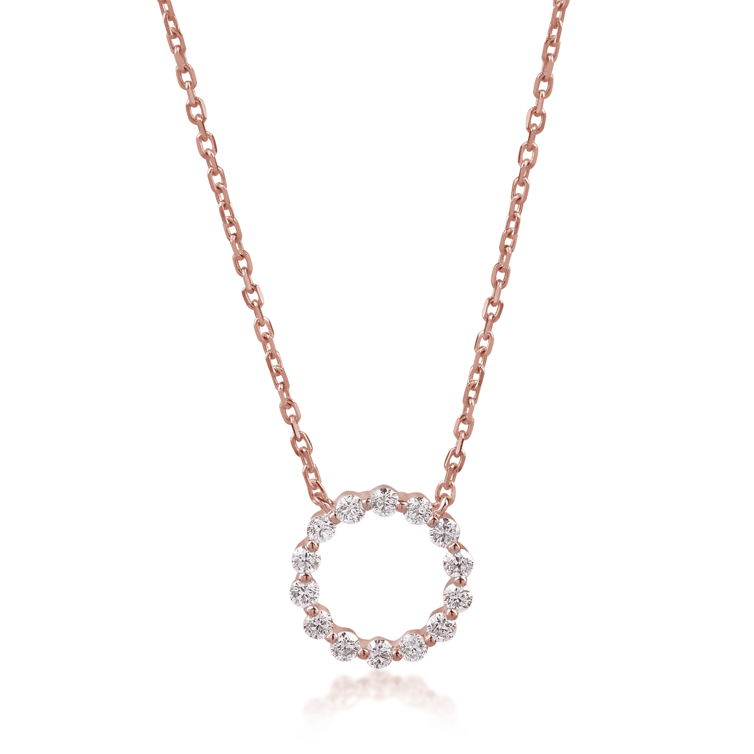 Rose gold necklace with 0.2ct diamonds