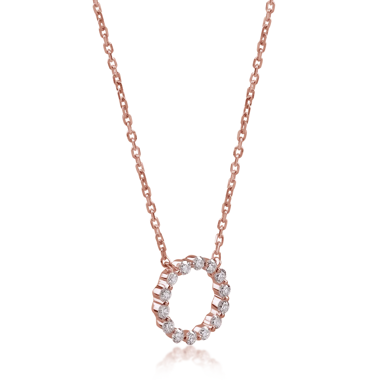 Colier din aur roz cu diamante de 0.2ct