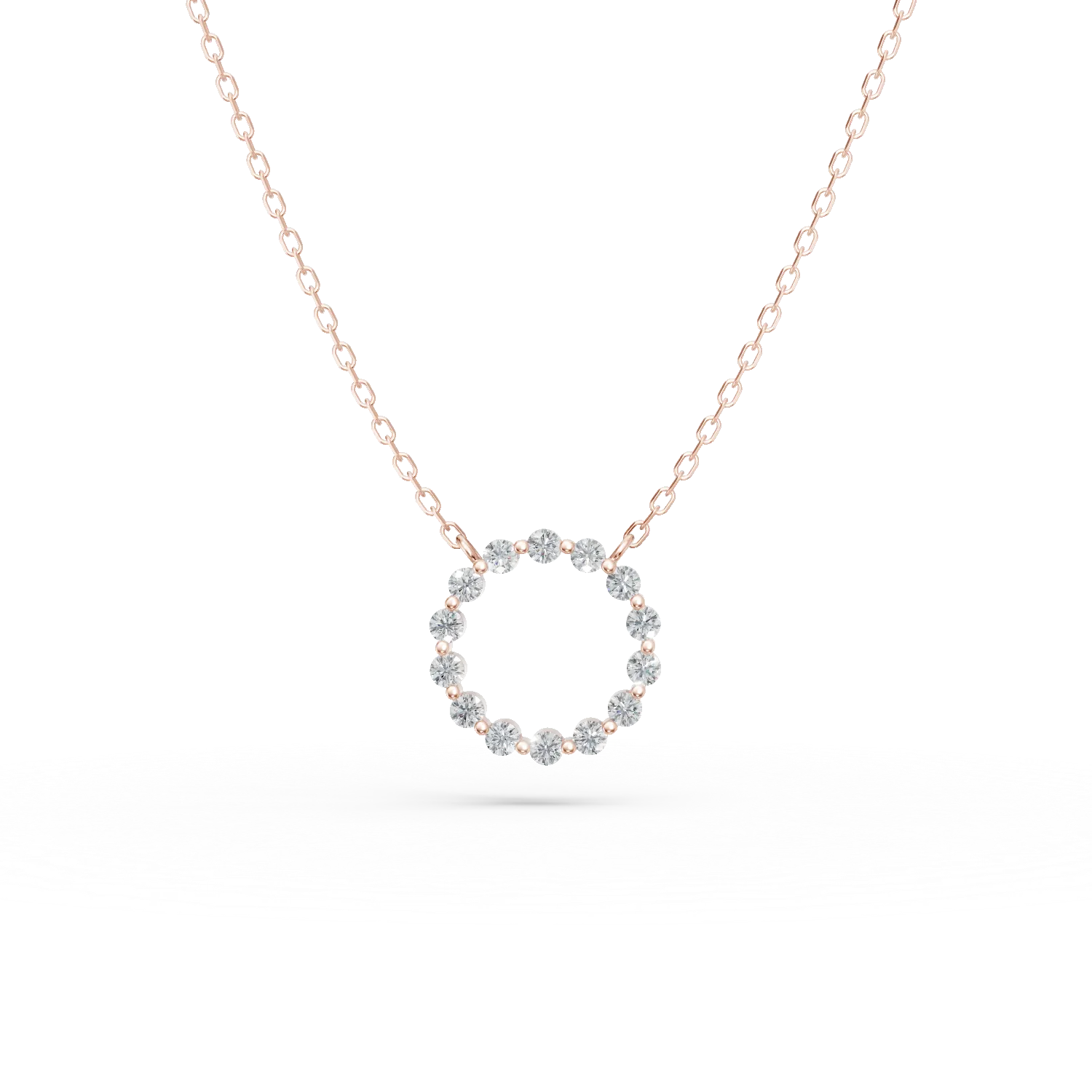 Rose gold necklace with 0.2ct diamonds-181025