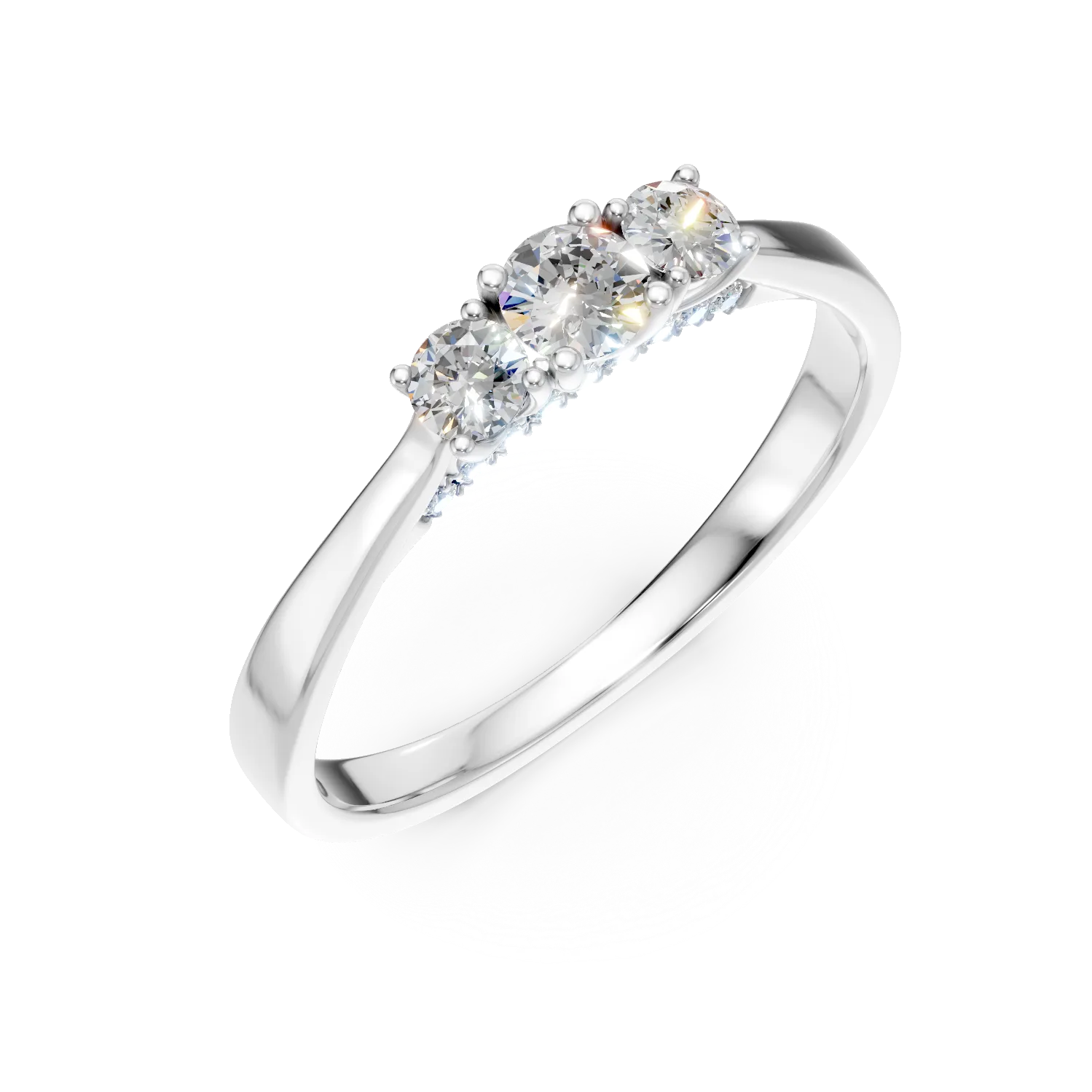 Inel din aur alb cu diamante de 0.4ct