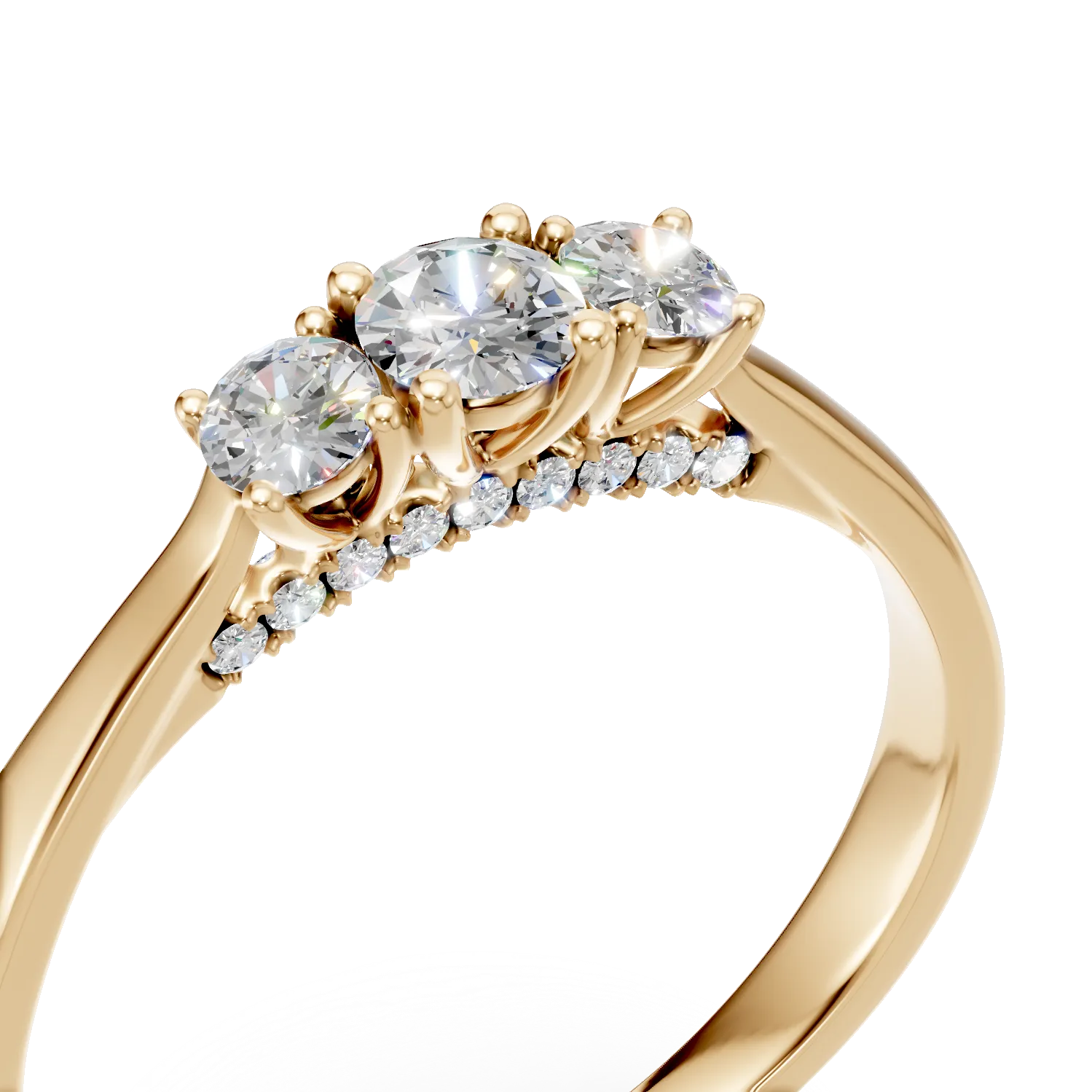 Inel din aur galben cu diamante de 0.6ct