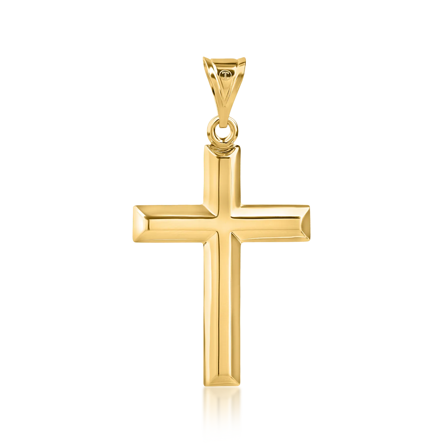 Yellow gold men's cross pendant