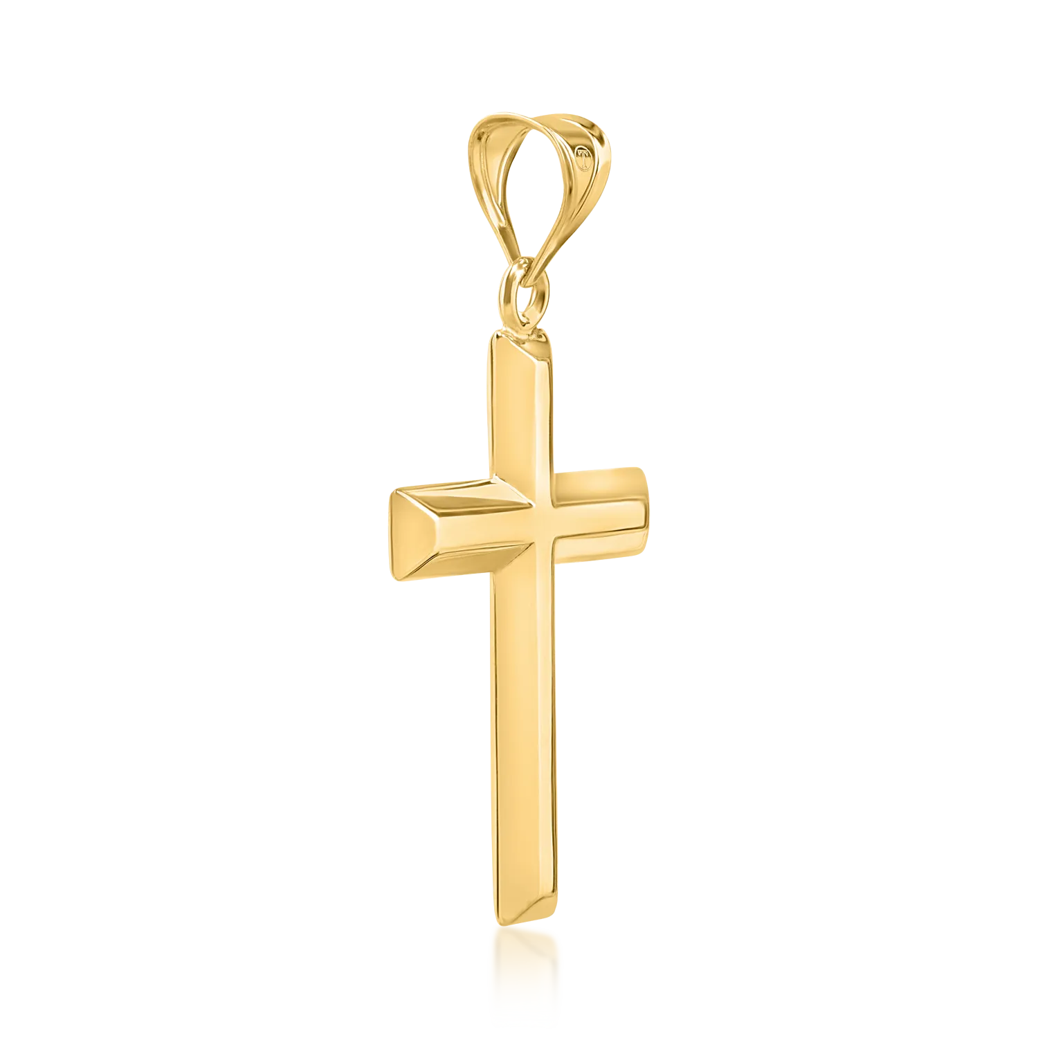 Yellow gold men's cross pendant