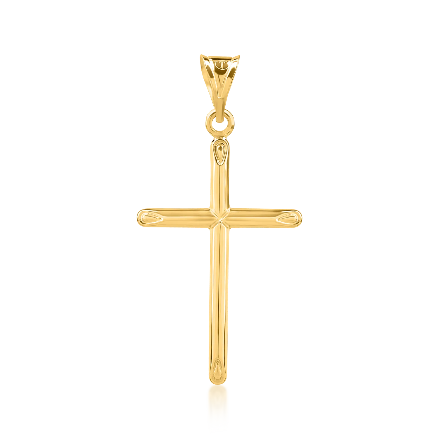 Yellow gold men's cross pendant