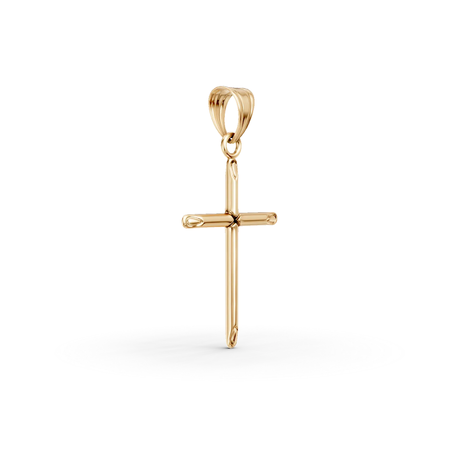 Yellow gold men's cross pendant