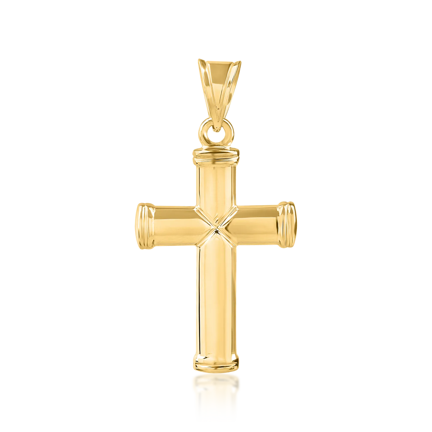 Yellow gold men's cross pendant