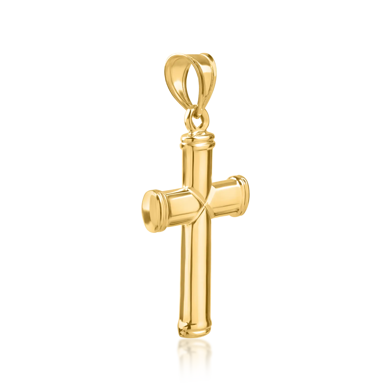 Yellow gold men's cross pendant