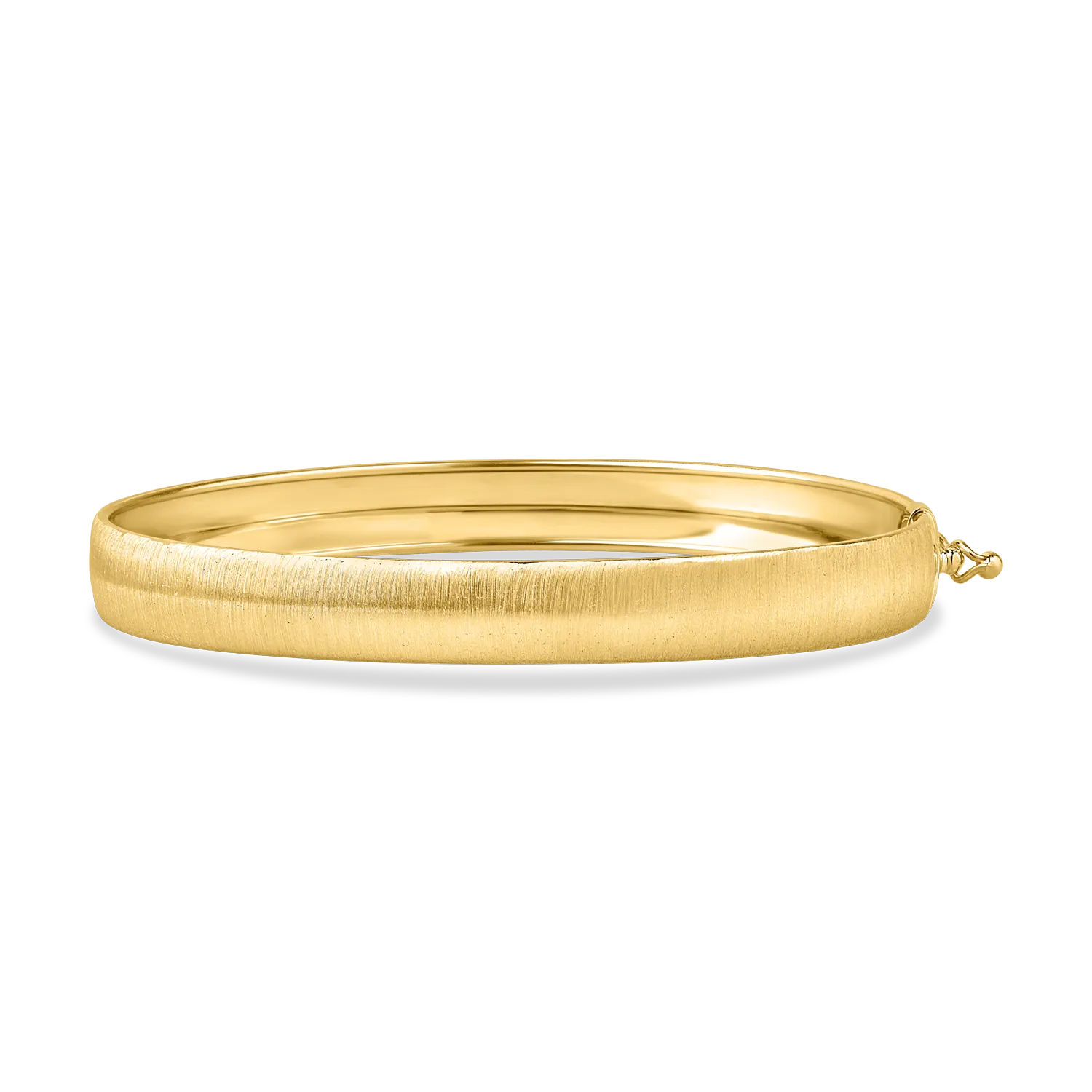 Yellow gold bangle with zirconia