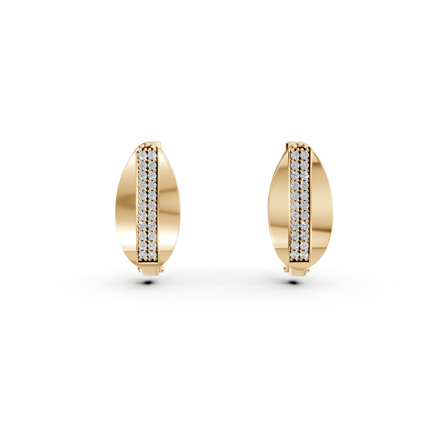 Yellow gold earrings with zirconia