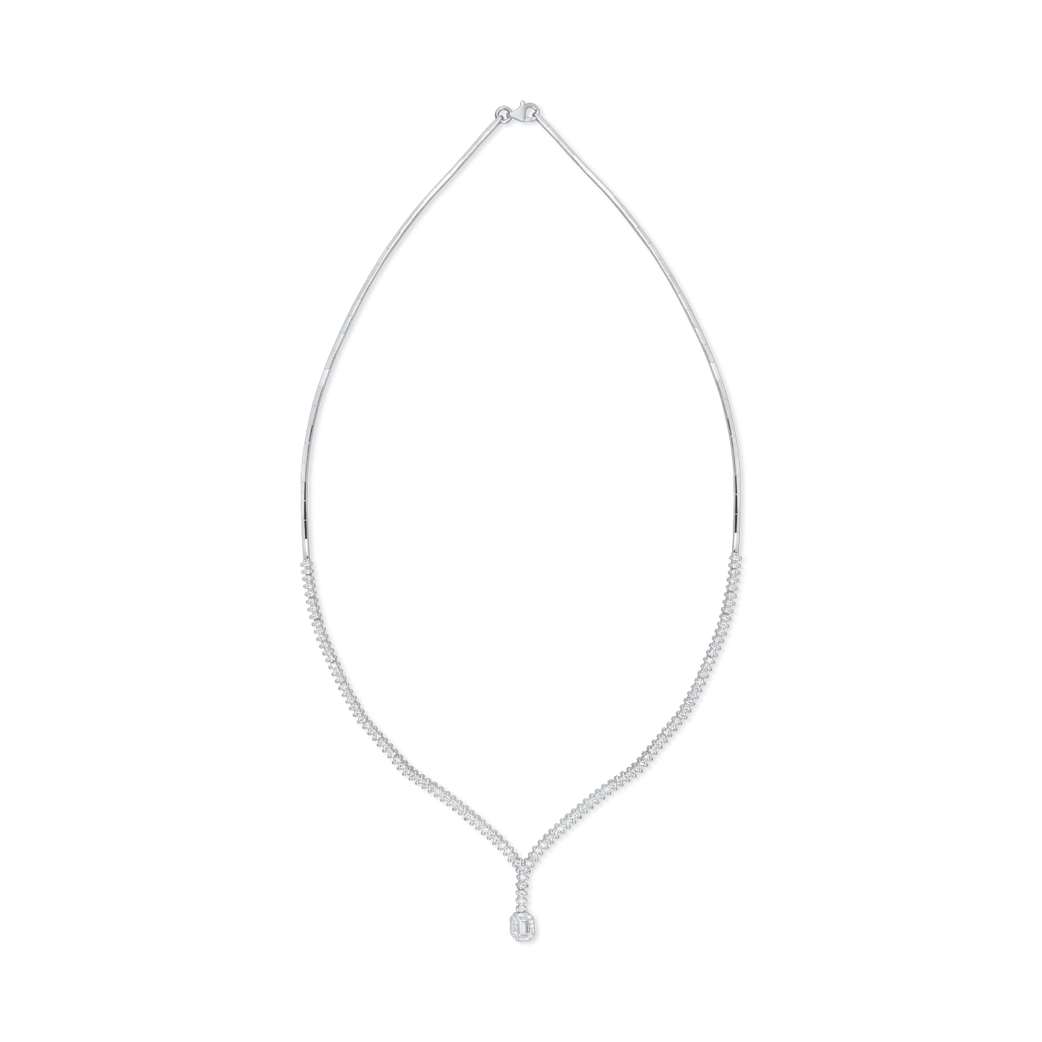 White gold necklace with zirconia