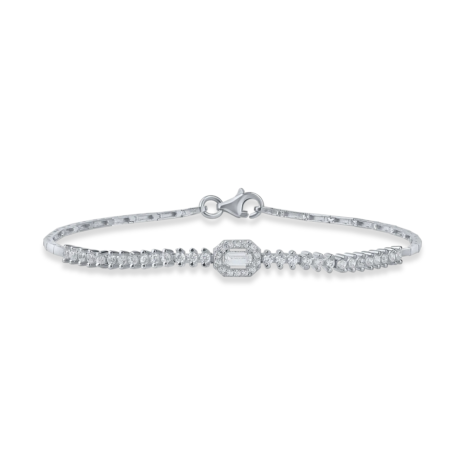 White gold bracelet with zirconia