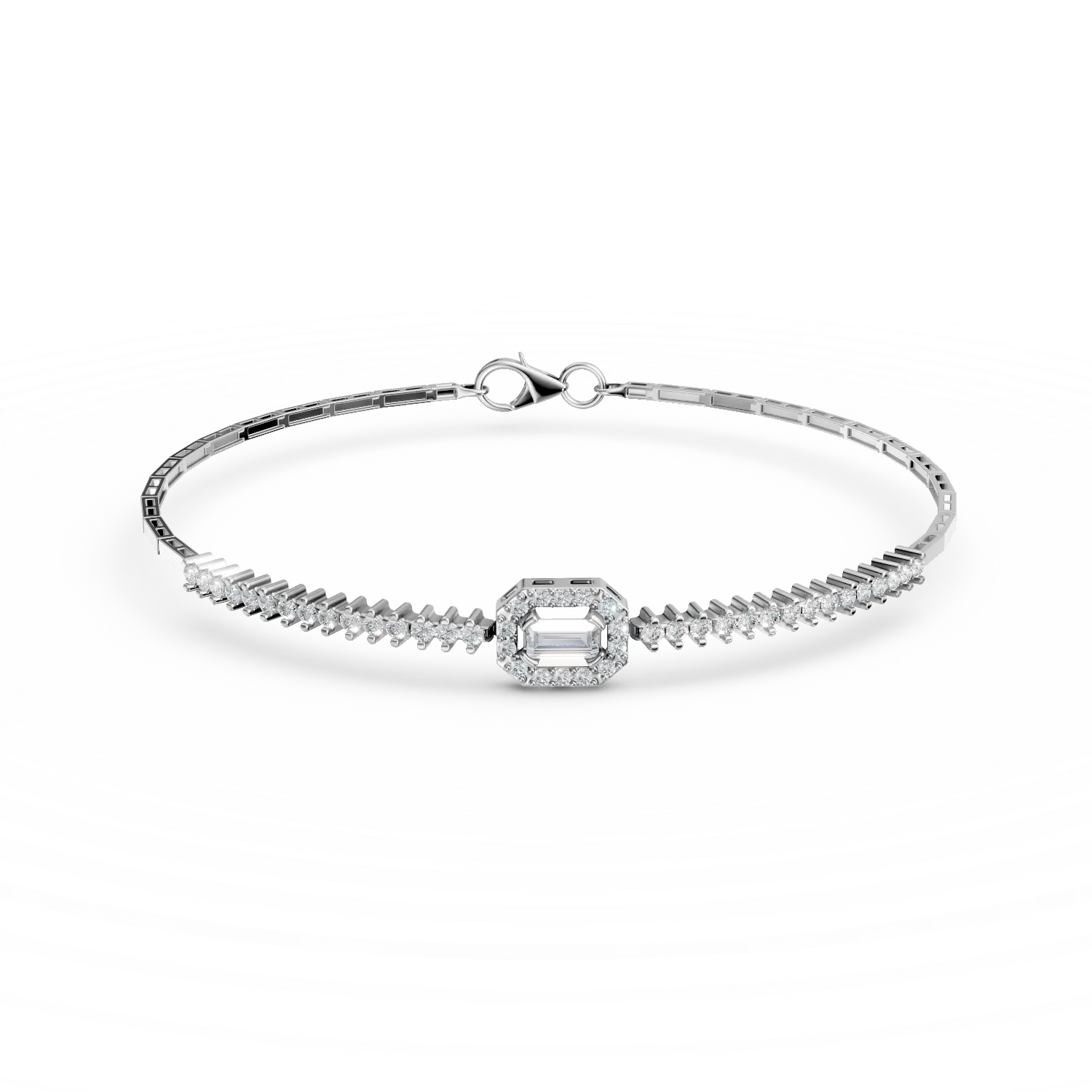 Bransoletka z białego złota z cyrkoniami