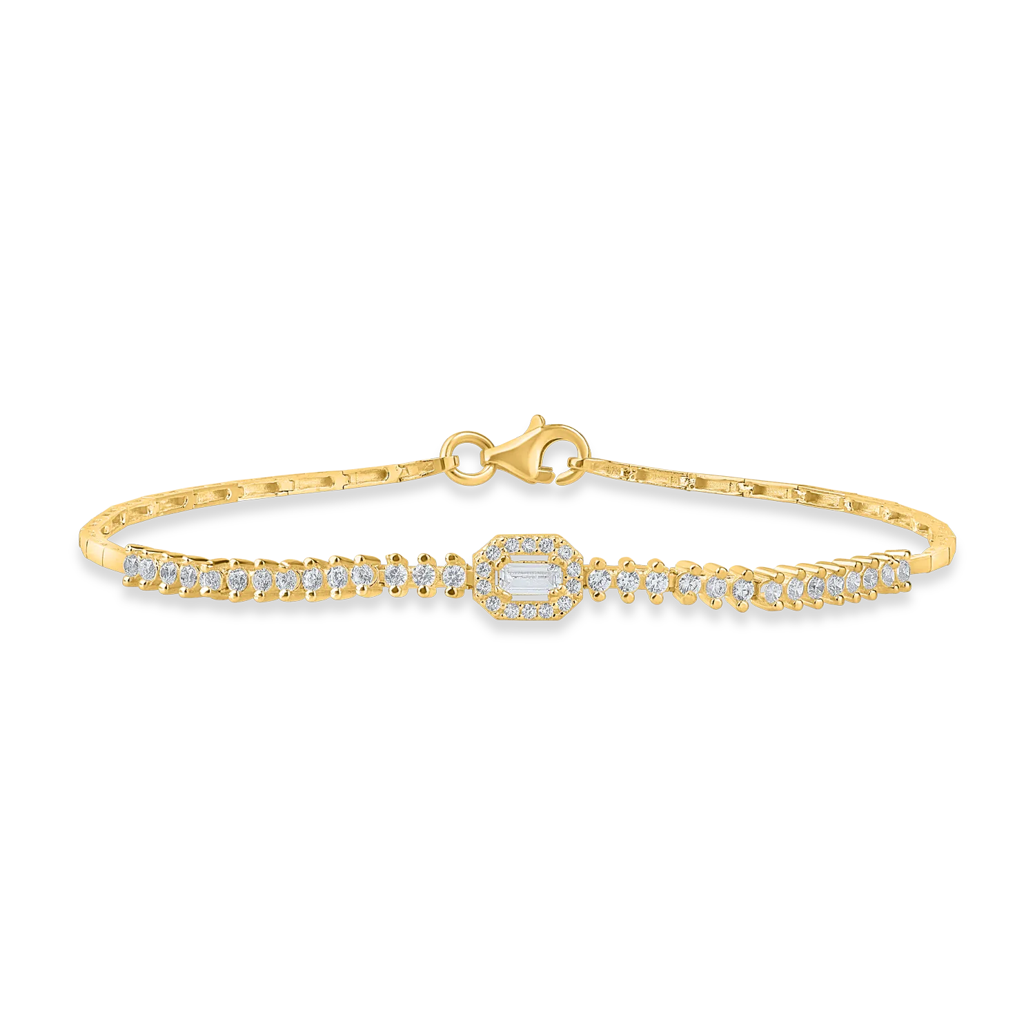 Yellow gold bracelet with zirconia