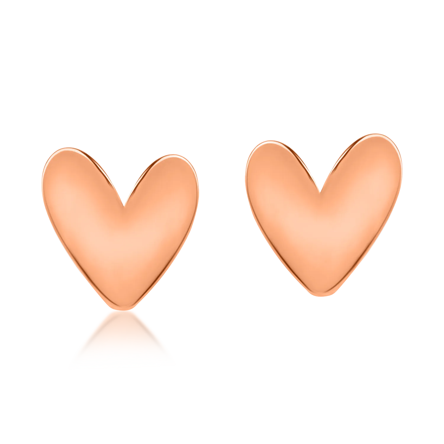 Rose gold heart earrings