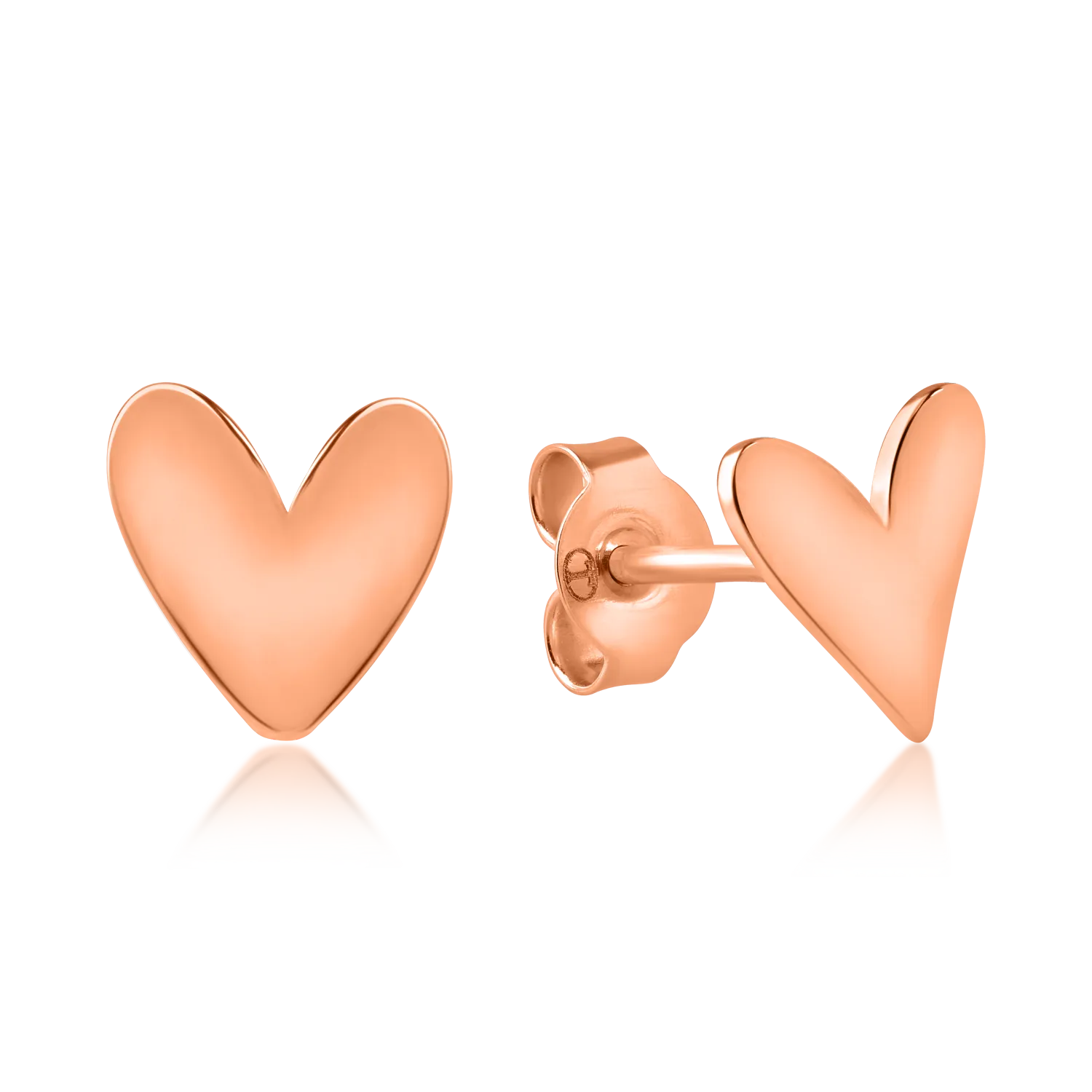 Rose gold heart earrings