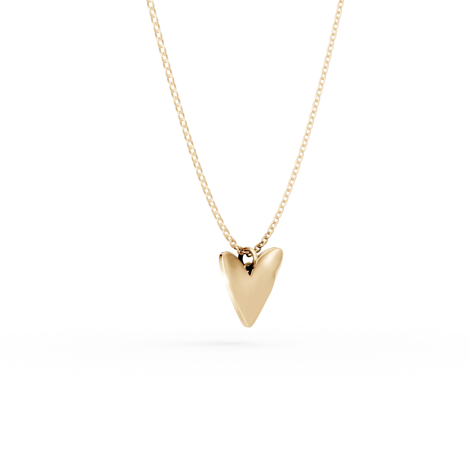 Yellow gold heart pendant necklace