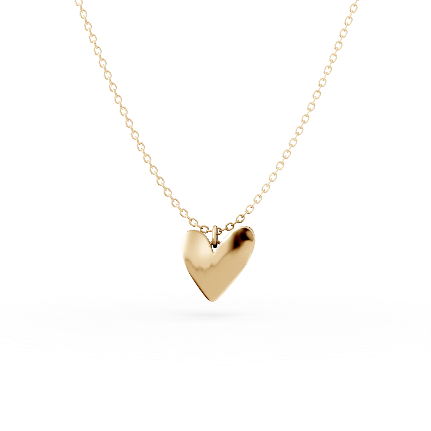 Yellow gold heart pendant necklace-181216