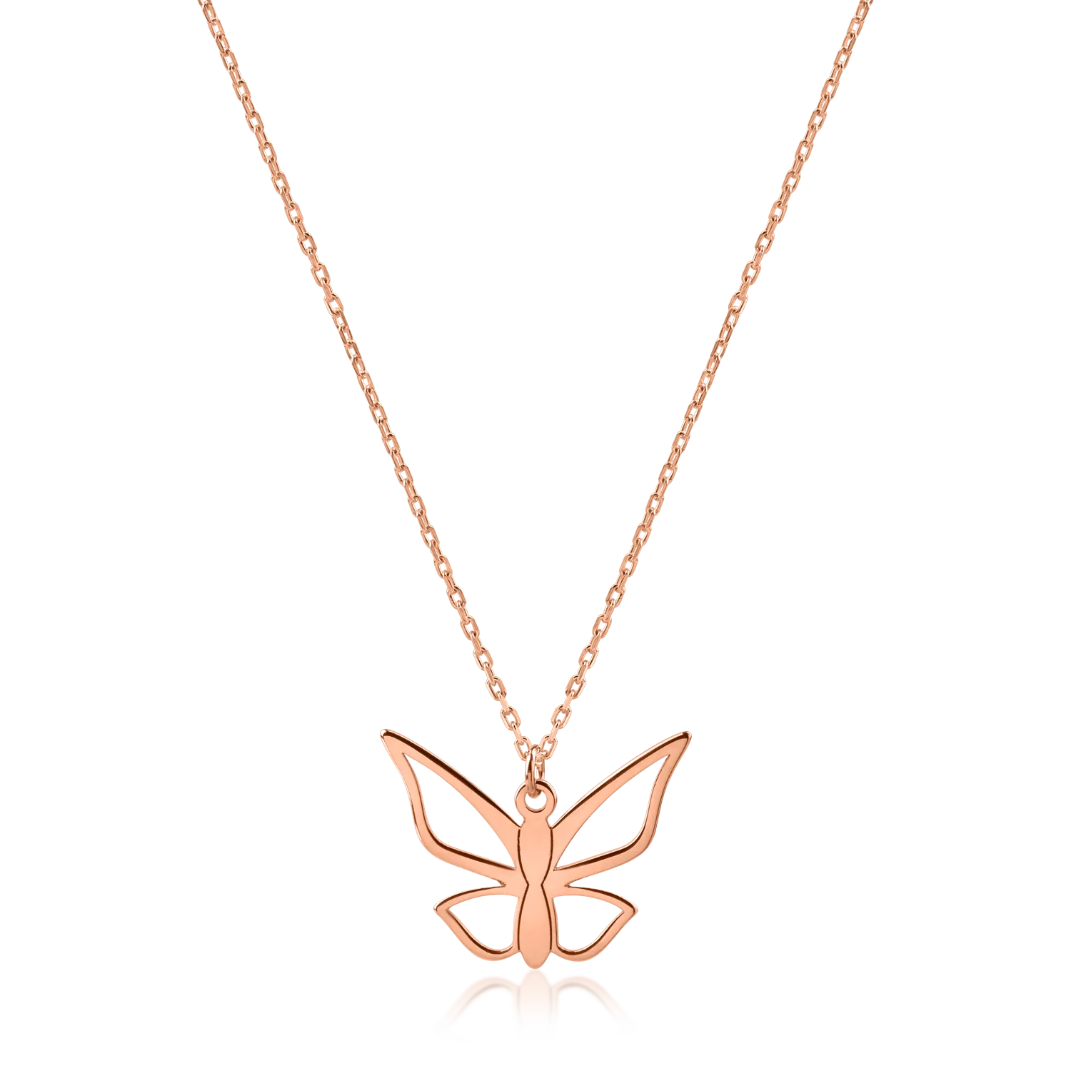 Rose gold butterfly pendant necklace