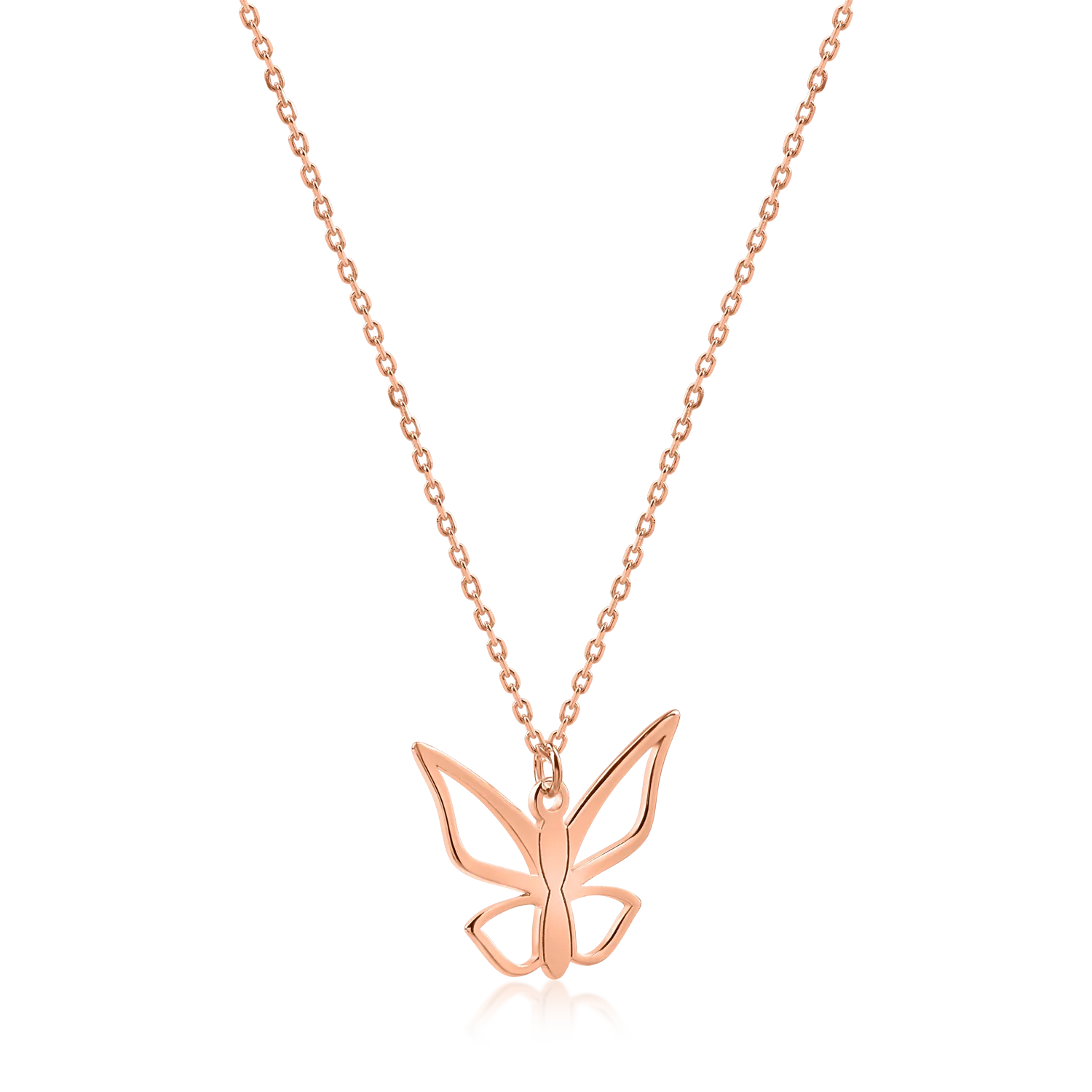 Rose gold butterfly pendant necklace