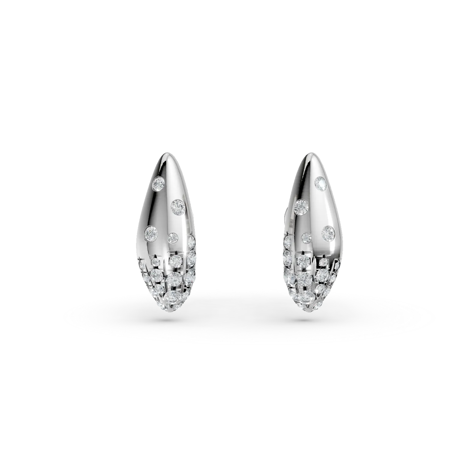 Cercei minimalisti din aur alb cu diamante de 0.48ct